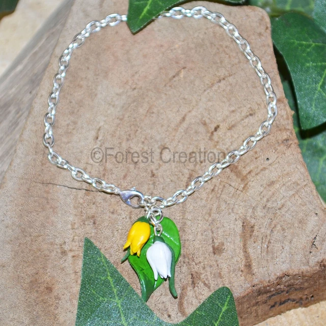 Tulpenarmband - handgeschnitzt - Frühlingsschmuck Ostern Mütter Tag Geschenk