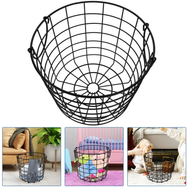 Iron Wire Laundry Hamper Laundry Storage Basket With Handles Iron Storage Basket