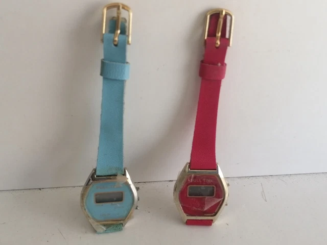 Raro Orologio Lcd Metallo Full Time Anni '80