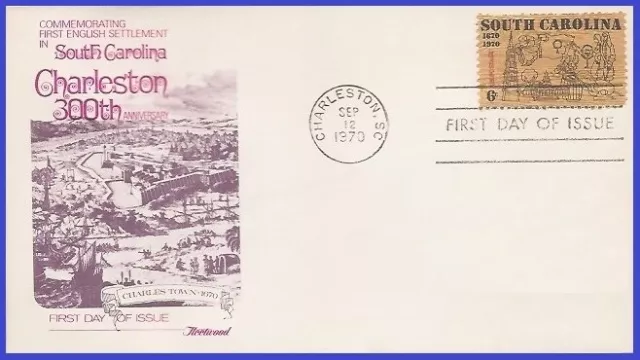 USA5 #1407 U/A FLEETWOOD FDC   South Carolina Tercentenary