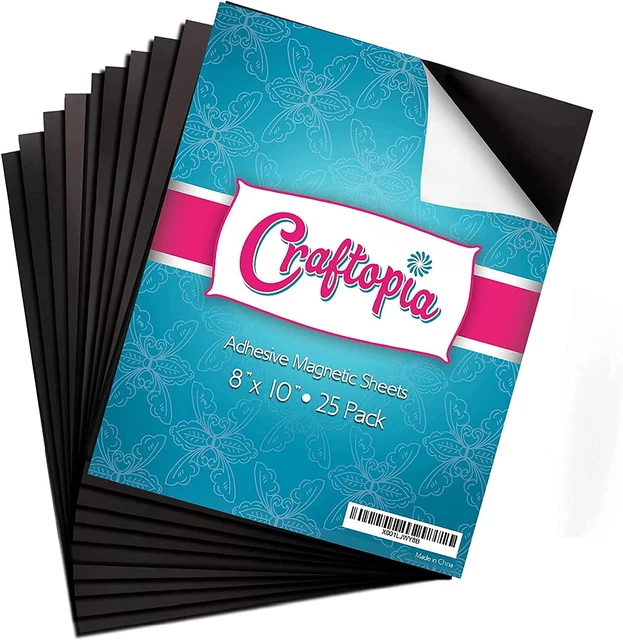 Magnets for Crafts 8" X 10" Pack of 25 | Magnetic Sheet for Your Photos or Drawi
