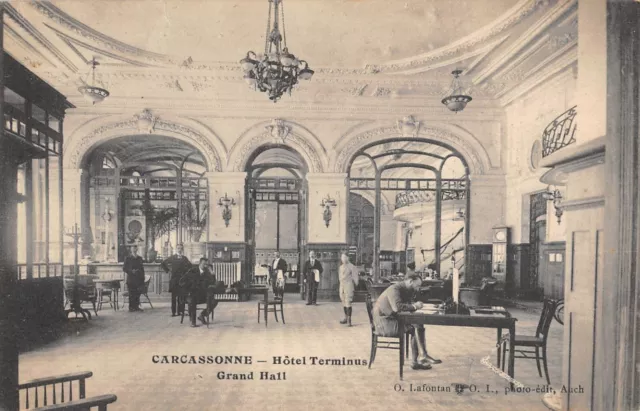Cpa 11 Carcassonne / Hotel Terminus / Grand Hall