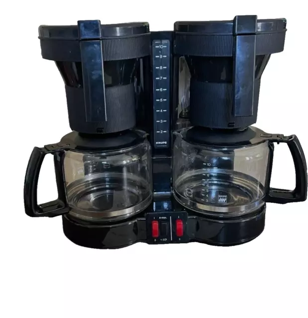 Krups Duothek Plus Double Coffee Maker Dual 10 Cup Glass Carafe France 464