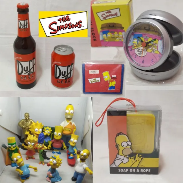 THE Simpsons gadget e DVD anni 90 BIRRA DUFF PORTAFOGLI SVEGLIA SAPONE PVC FIGUR