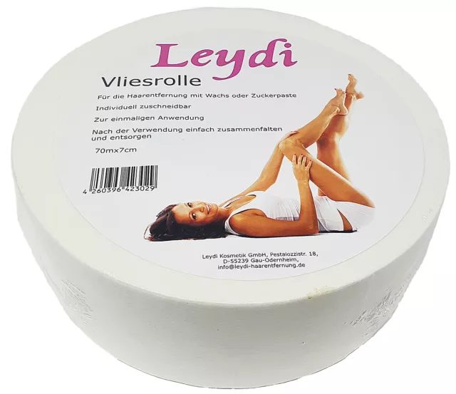 Leydi Vliesrolle PREMIUM für Warmwachs & Zuckerpaste,Vliesstreifen,Wachsstreifen
