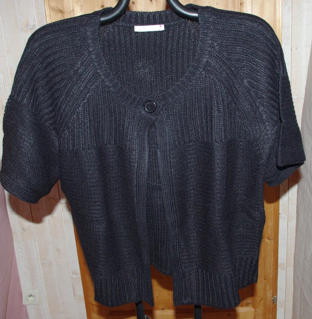 Pull Manches Courtes Atmosphere – Femme – Bleu Marine – Taille L – Motif Diamants – Neuf