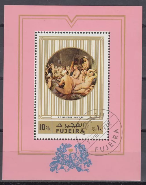 Fujeira 1972 Bl.106 A fine used c.t.o. Gemälde Paintings Ingres