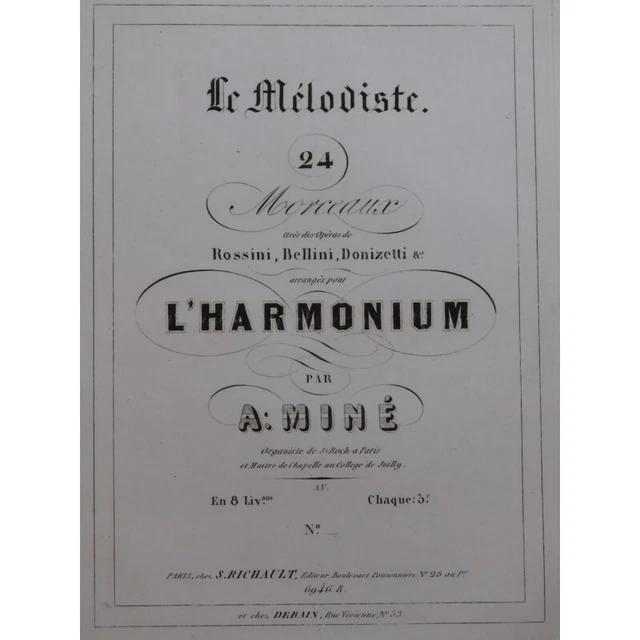 DONIZETTI BELLINI Pièces pour Harmonium ca1845