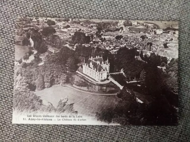 Cpa Azay Le Rideau Le Château Vu D Avion.