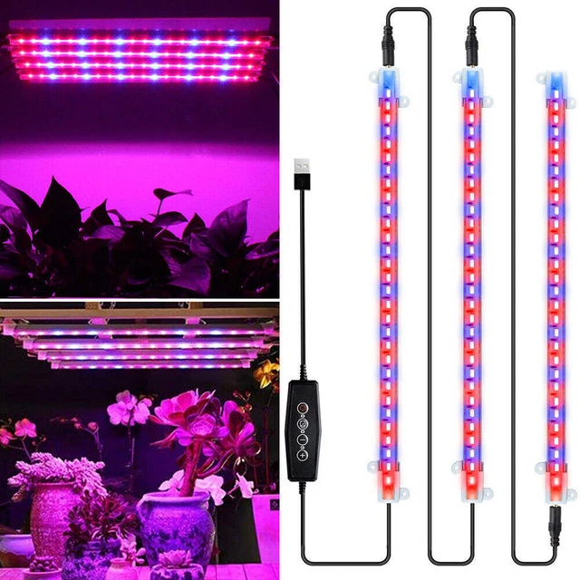 LED Wachsen Licht Streifen Pflanze Lampe Pflanzenleuchte Pflanzenlicht USB Timer