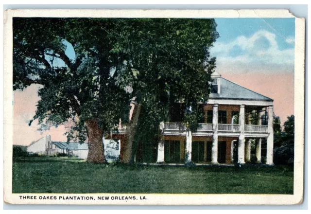 c1920s Three Oaks Plantation Exterior New Orleans Louisiana LA Unposted Postcard