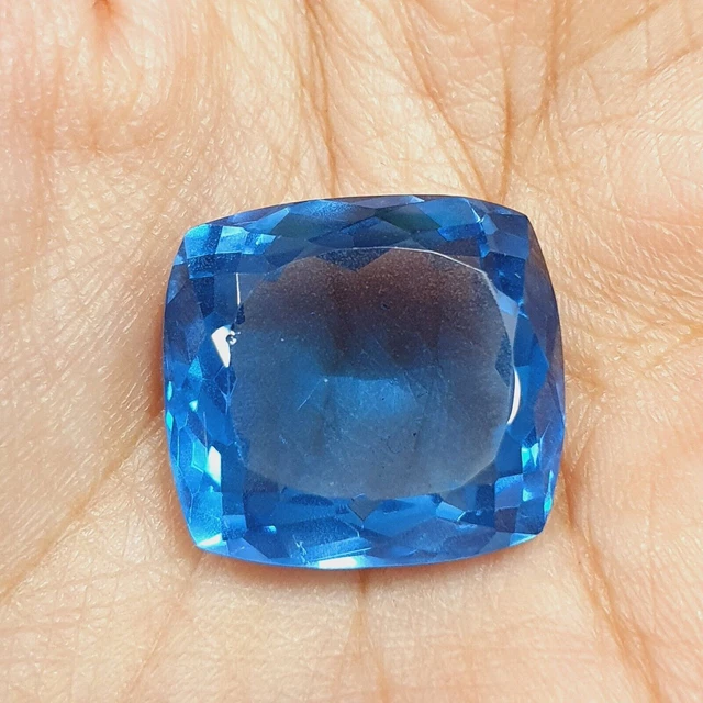 Certified Natural Blue Sapphire 44 Ct Cushion Shape Faceted Loose Gemstone c237