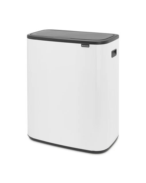 BRABANTIA BO TOUCH Bin Recycling, 2 x 30L, White, 2 Inner Buckets