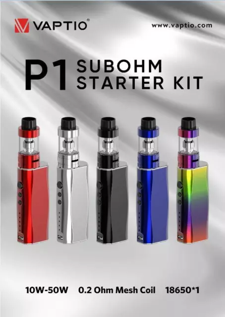 Vaptio P1 50W 2100Mah Battery Complete Genuine Vape Mod Cigarette Kit, Coils