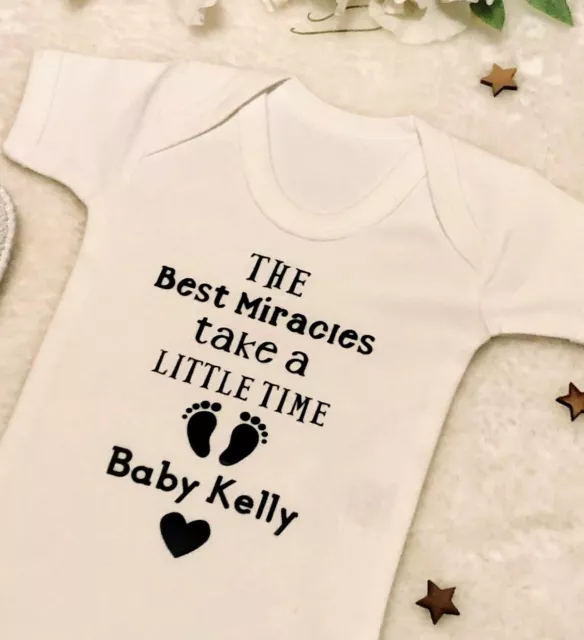 Pregnancy Announcement Baby Vest | Little Miracle announcement baby vest