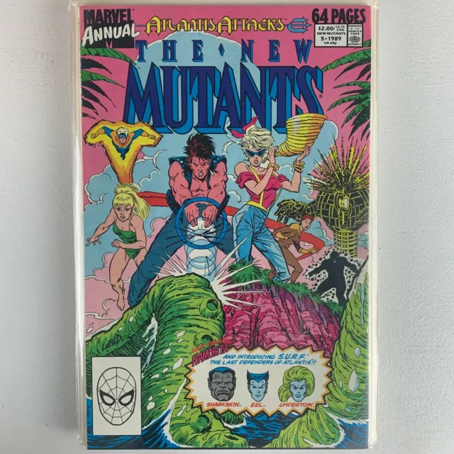 Atlantis Attacks The New Mutants Comic #5 Marvel Comics Annual 1989