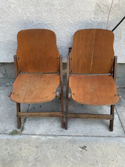 Vintage American Seating Company Folding Chairs World War 2 Era