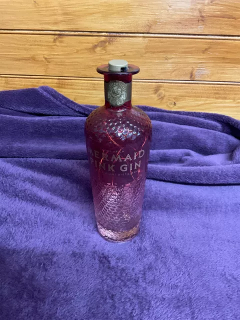 Pink Mermaid Gin Bottle Full Size beautiful bottle with fairy lights (empty)