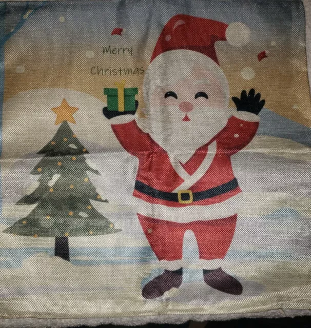 Throw Pillow Covers Cushion Cover 17x17  in  Christmas Tree & Santa