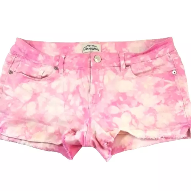 AEROPOSTALE SZ 9 Pink Tie-Dyed Denim Cutoff Frayed Shorts $15.00 - PicClick