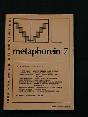 Metaphorein 7 1979 Quaderni di critica e sociolopgia della cultura Pironti