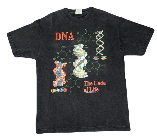 RARE VINTAGE 90S Kurt Cobain Human Anatomy DNA Graphic Art Artist AOP