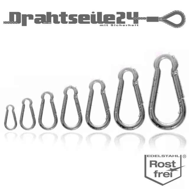 Karabiner Karabinerhaken Groß Klein Edelstahl Rostfrei für Schaukel Kinderwagen