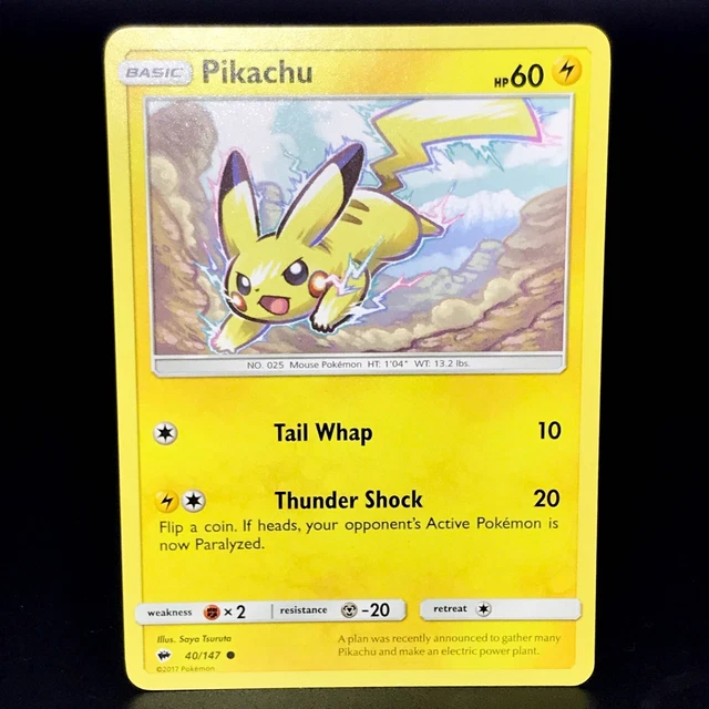 Pikachu - SM Burning Shadows 40/147 - Gemeinsame Pokémonkarte
