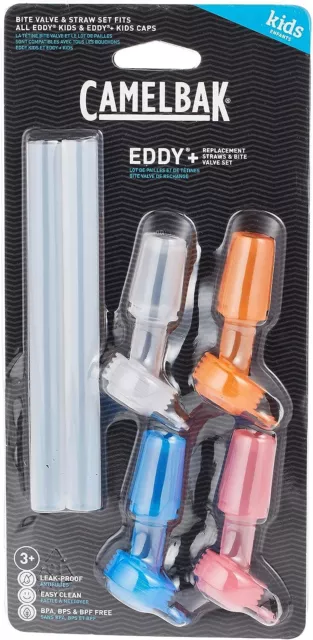 Camelbak Eddy+ Kids 4-Pack, Bite Valve & Straws, Multi Color