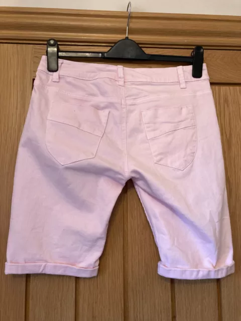 LADIES SIZE 6 PALE PINK COTTON DENIM SHORTS, DENIM & Co. 2