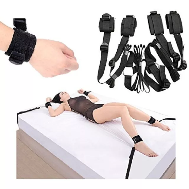 kit costrittivo SADOMASO SESSO letto fetish sexy gioco intimo BONDAGE nylon BDSM