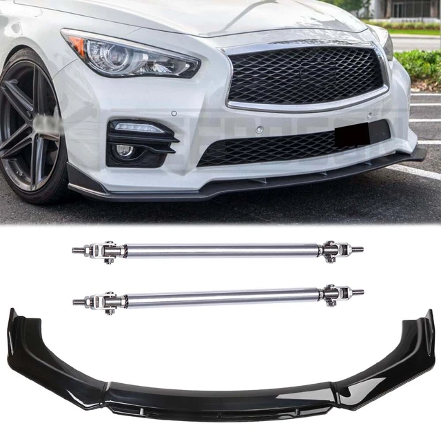 Front Bumper Lip Spoiler Splitter +Strut Rods For Infiniti G35 G37 Coupe Sedan