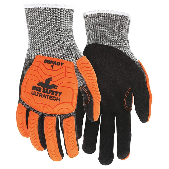 MCR SAFETY UT1952M Coated Gloves,M,knit Cuff,PK12