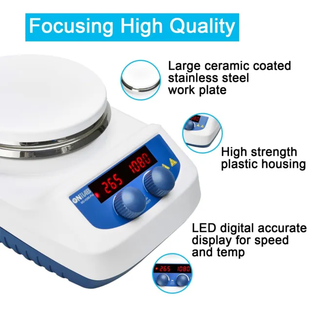 Onilab Magnetic Stirrer with Hot Plate Digital Lab Magnetic Mixer And stir bar 2