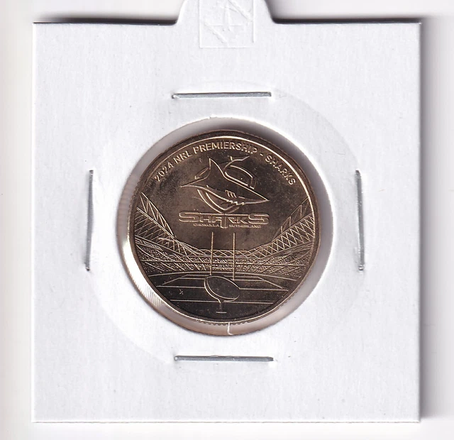 AUSTRALIAN: 2024 $1 Nrl Rugby Cronulla Sharks Unc Coin In 2X2 Holder ...