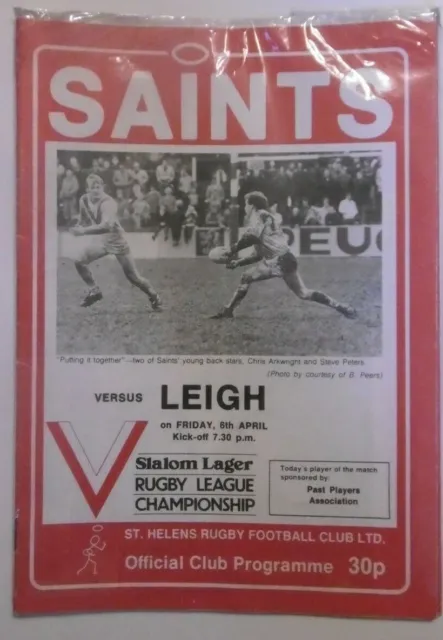 St Helens v Leigh 6th April 1984 League Match @ Knowsley Road, St Helens