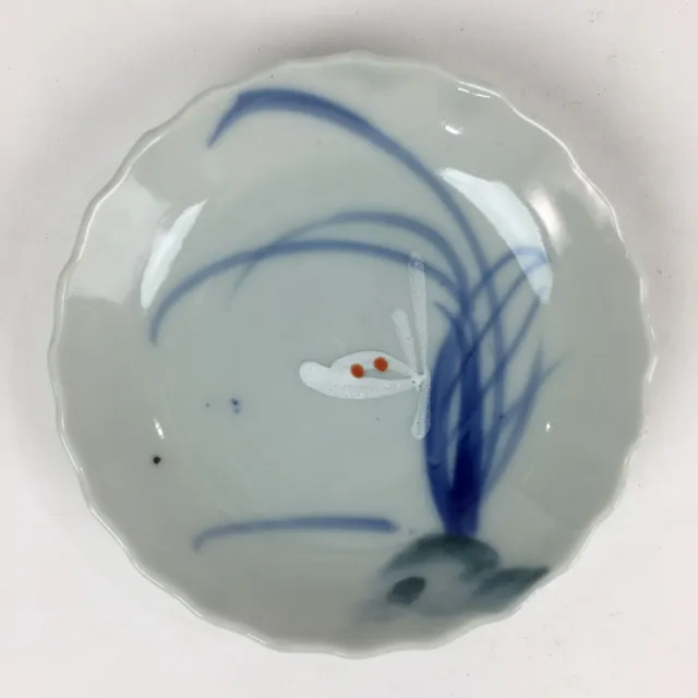 Japanese Porcelain Small Plate Vtg Pottery White Flower Kozara PP985