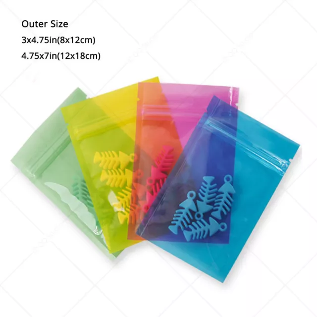 Assorted Sizes & Colors Glossy Flat-Lying Plastic Mylar Zip Lock Pouch Bag 2