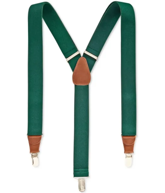 Club Room Mens Solid Woven Dress Suspenders, Hunter Green, One Size