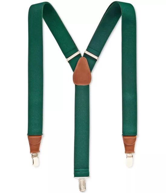Club Room Mens Solid Woven Dress Suspenders, Hunter Green, One Size