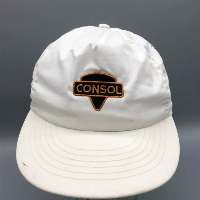 Vintage Consol Hat Cap Snap Back Trucker Buchanan Coal Mine 90s Y2K Stained
