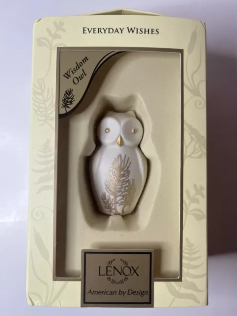 LENOX Everyday Wishes American By Design Gold Plated Wisdom Owl Figure Figurine