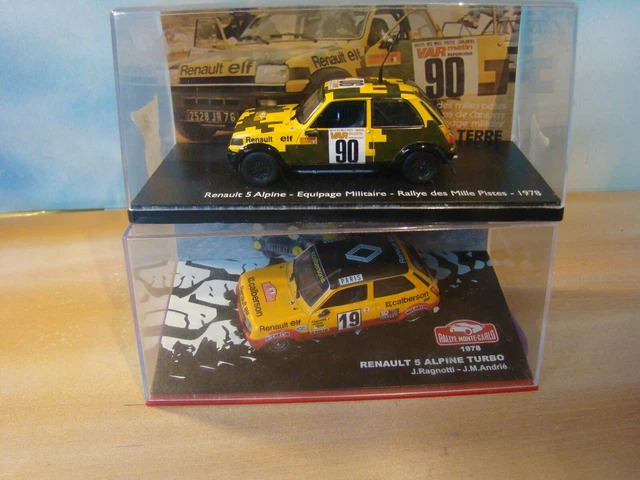 Lot Unique 1/43 - Kit Mini Racing Renault 5 Alpine Gr.2 - Didier Auriol #138 - Rallye 1000 Pistes 83 Avec Camion Et Remorque Altaya