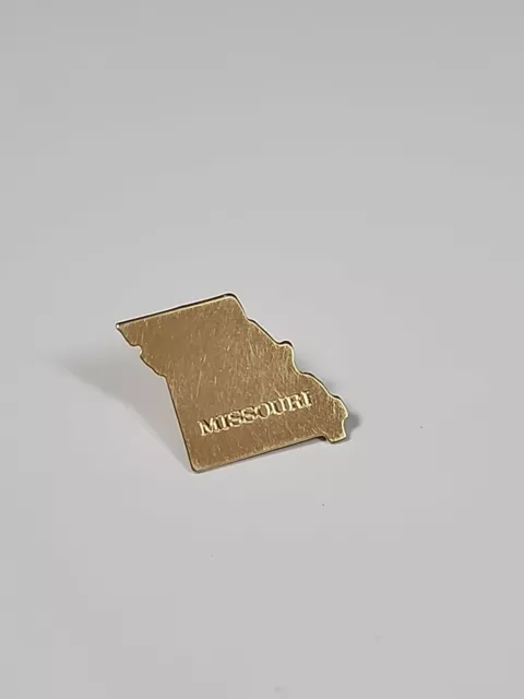 AVON State of Missouri Tie Tack Lapel Pin Gold Color Metal