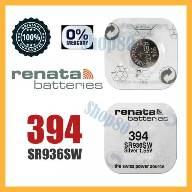 1 X Renata Sr936Sw 394 Silver Oxide 1.55V Watch Batteries Shipped From Sydney