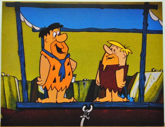 Flintstones FRED & BARNEY at WORK PRINT Hanna Barbera