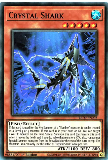 YGO LED9-EN002 SuR Crystal Shark LED9-EN002 Yu-gi-oh