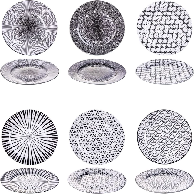 Kuchenteller Speiseteller Dessertteller Porzellan tiefe Teller 6er Geschirr Set
