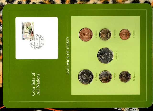 Coin Sets of All Nations Jersey 1984-1985 UNC £1 1985 St Clement 25K Mint