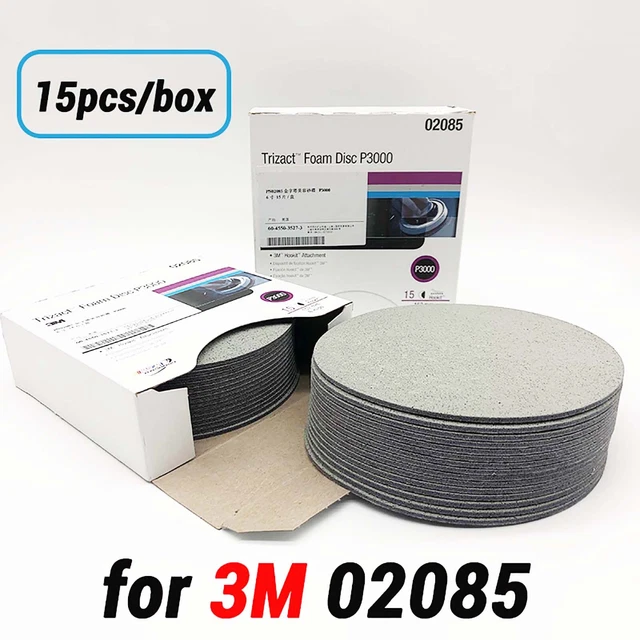 Carta vetrata bagnata/asciutta 6" (150 mm) - 3000 dischi in schiuma gancio grana.15 pz/scatola per 3M 02085